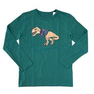 NWT J. Crew Boys' Green T. Rex Christmas Graphic Tee - SIZE S